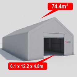 Industrial Storage Tent (74.4m2 - 6.1m x 12.2m x 4.8m)