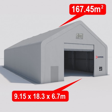 Industrial Storage Tent (167.45m2-9.15m x 18.3m x 6.7m)