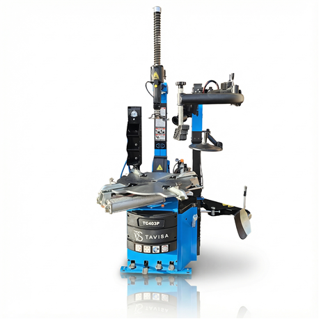 TAVISA TC403P tire changer for 10-28” rims with helper arm for RFT tires and double speed