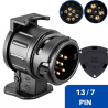 13 Pin to 7 Pin Trailer Adapter – Mini Plastic Plug Converter for Car Towbar