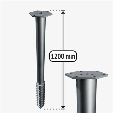 Galvanised M-type ground screw M1200/68