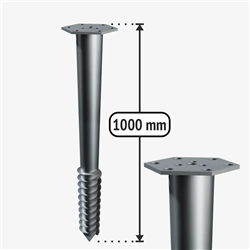 Galvanised M-type ground screw M1000