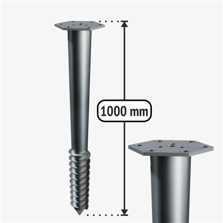 Galvanised M-type ground screw M1000