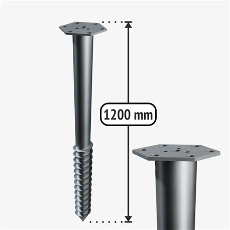 M-type galvanised ground screw pile M1200/76