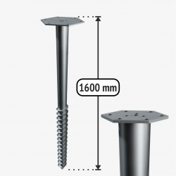 Ground screw foundation M1600 | 76x1600 mm
