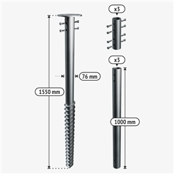 Galvanised ground screw pile M4550/195/76/M18