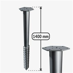 Galvanised ground screw M1400/76