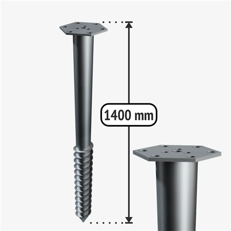 Galvanised ground screw M1400/76