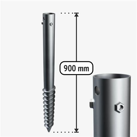 G-type Galvanised ground screw pile G900/68/M12