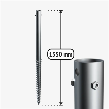 G-type Galvanised ground screw G1550/68/M12