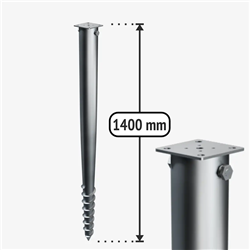 G-type Galvanised ground screw pile 1400 x 92 mm G1400/92