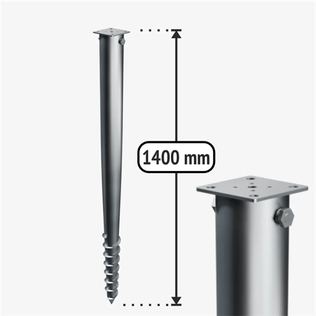 G-type Galvanised ground screw pile 1400 x 92 mm G1400/92